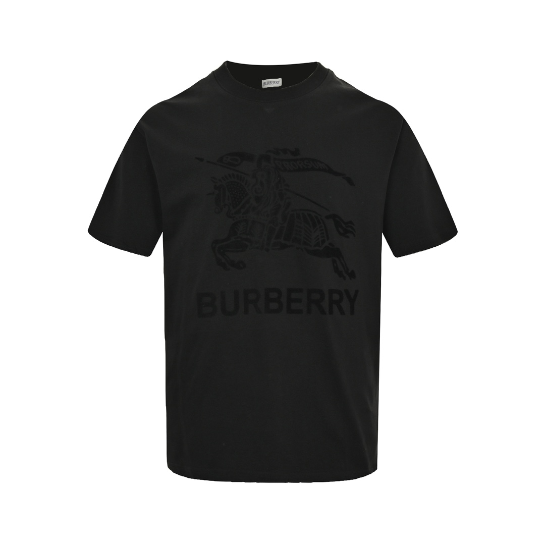 Burberry 24ss flocked horse print short sleeves