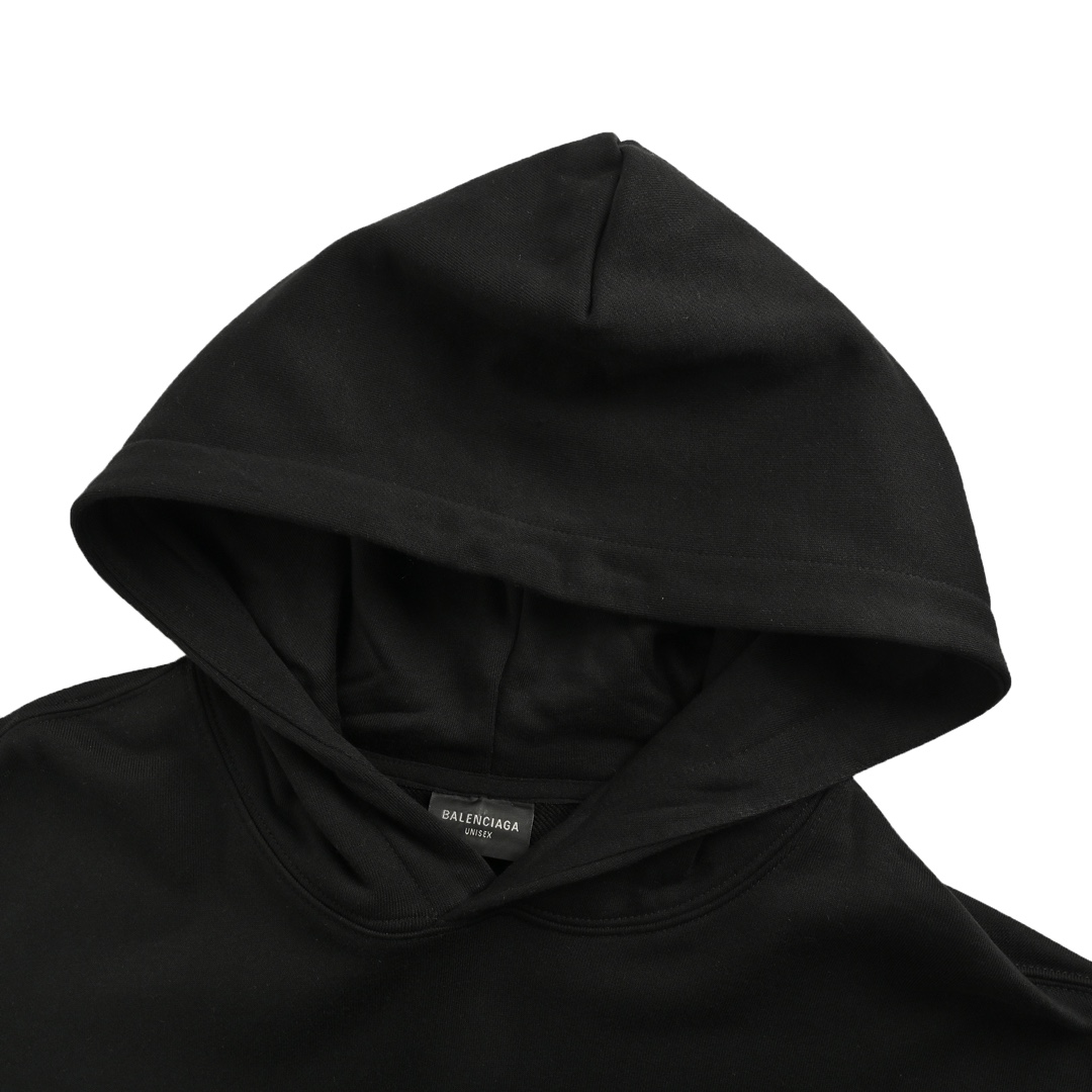 Balenciaga 24Fw double B patch and logo embroidered hooded sweatshirt