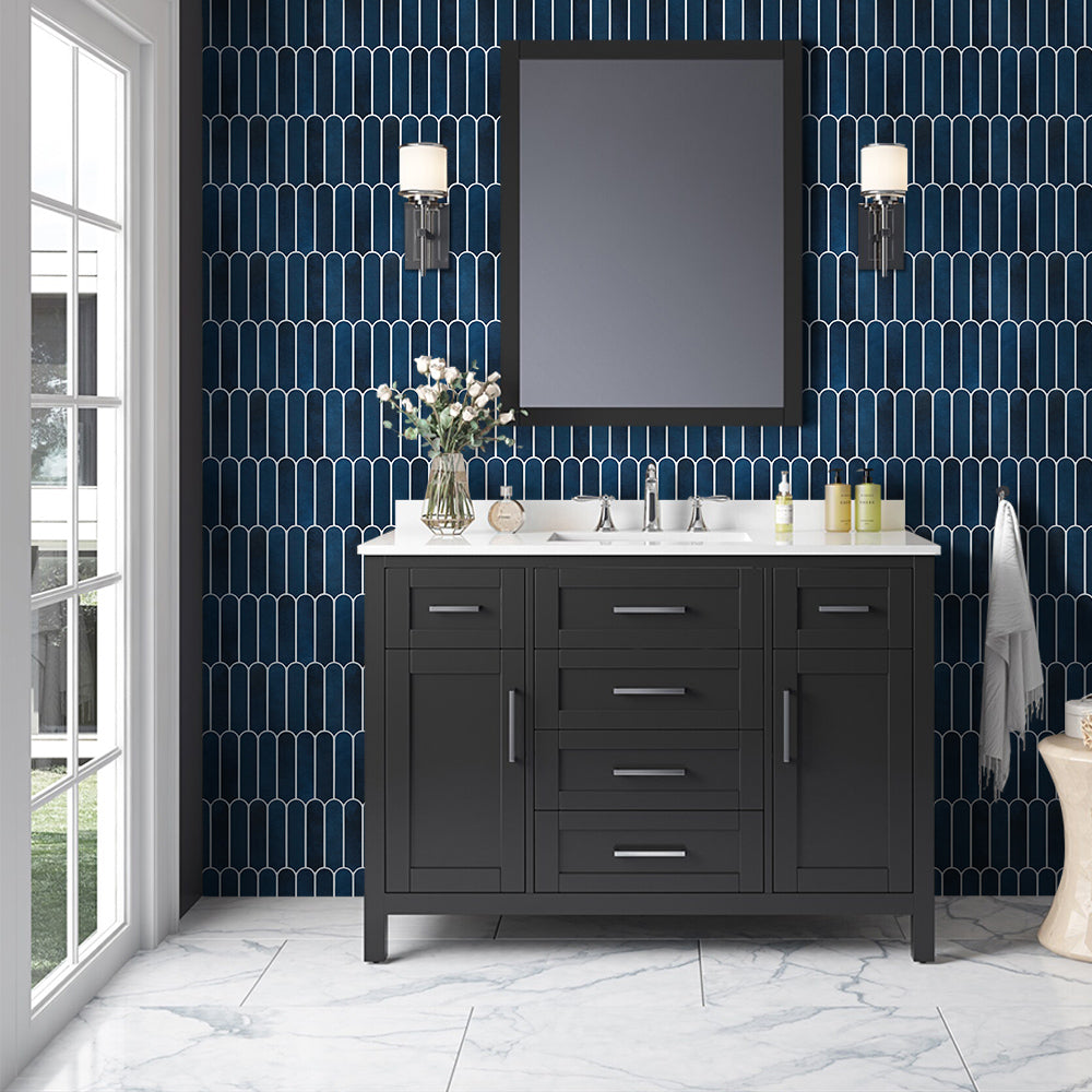 3D Midnight Blue Fish Scale Peel and Stick Wall Tile
