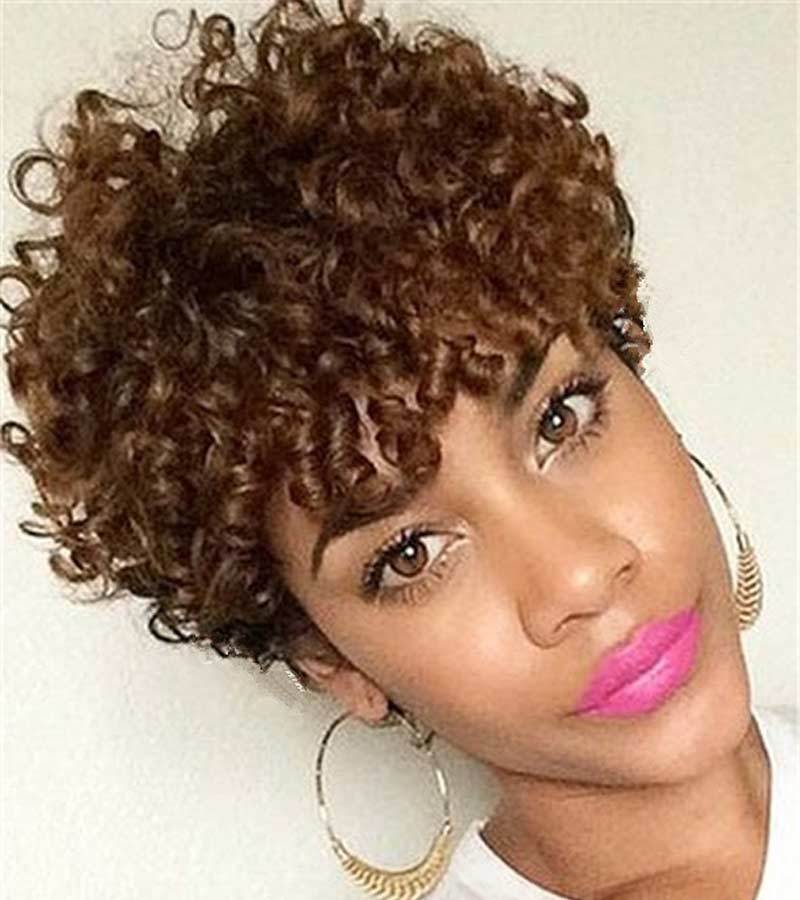 Luna 010 Gorgeous Curly Short Afro Hair Wig for African American Women