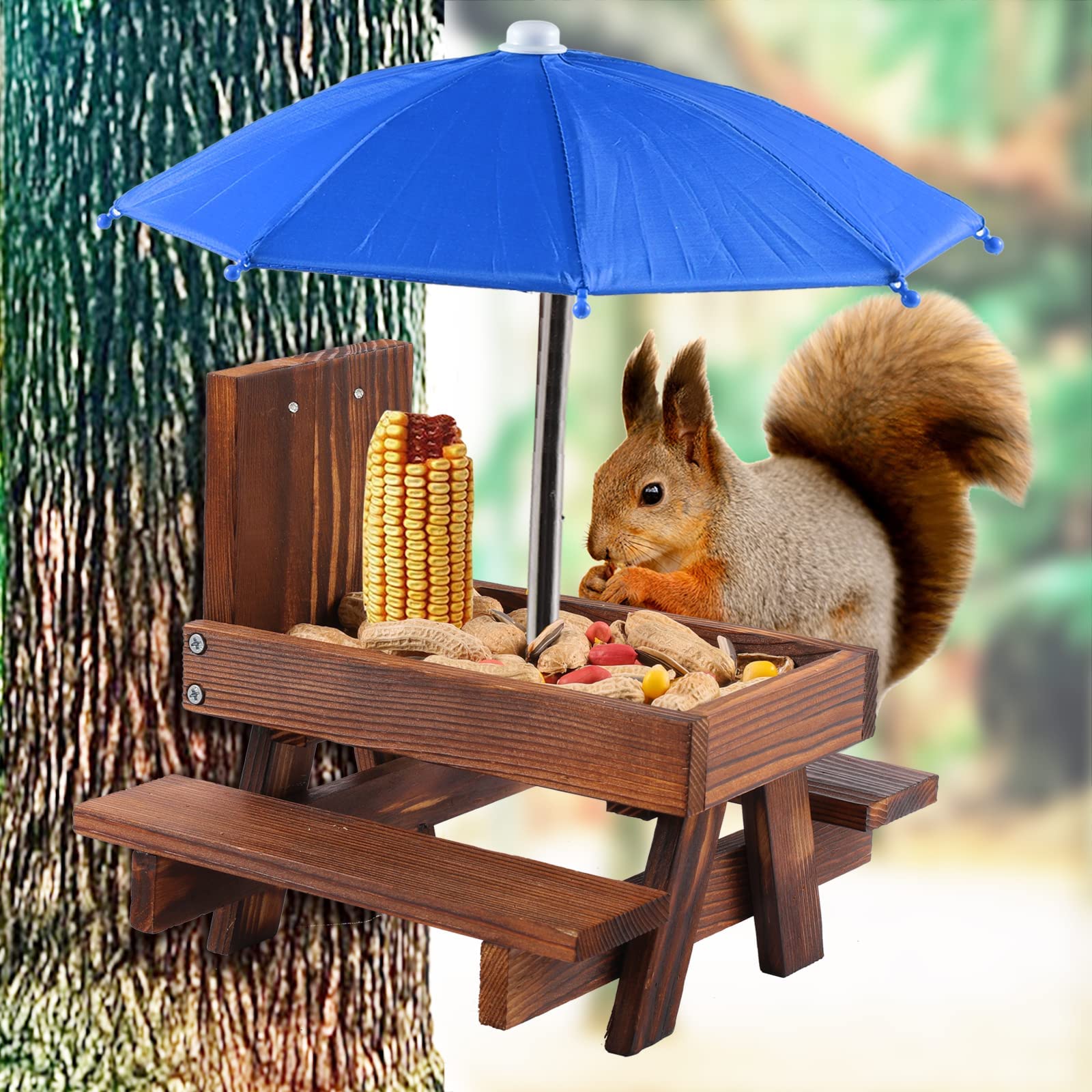 👍2024 New Arrival- 50% OFF💥Wooden Picnic Table Squirrel Feeder