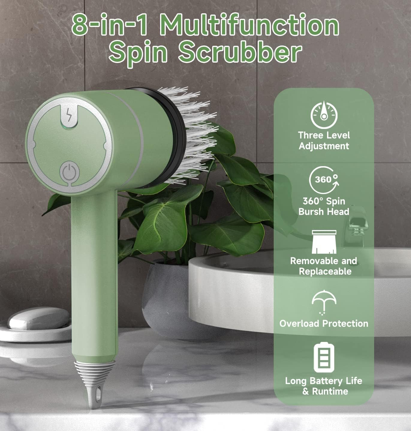 Green Electric Spin Scrubber