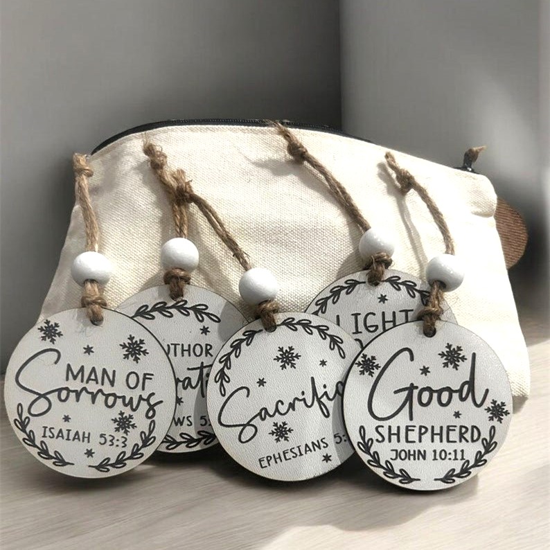 25 Names of Jesus Advent Christmas Ornament Set