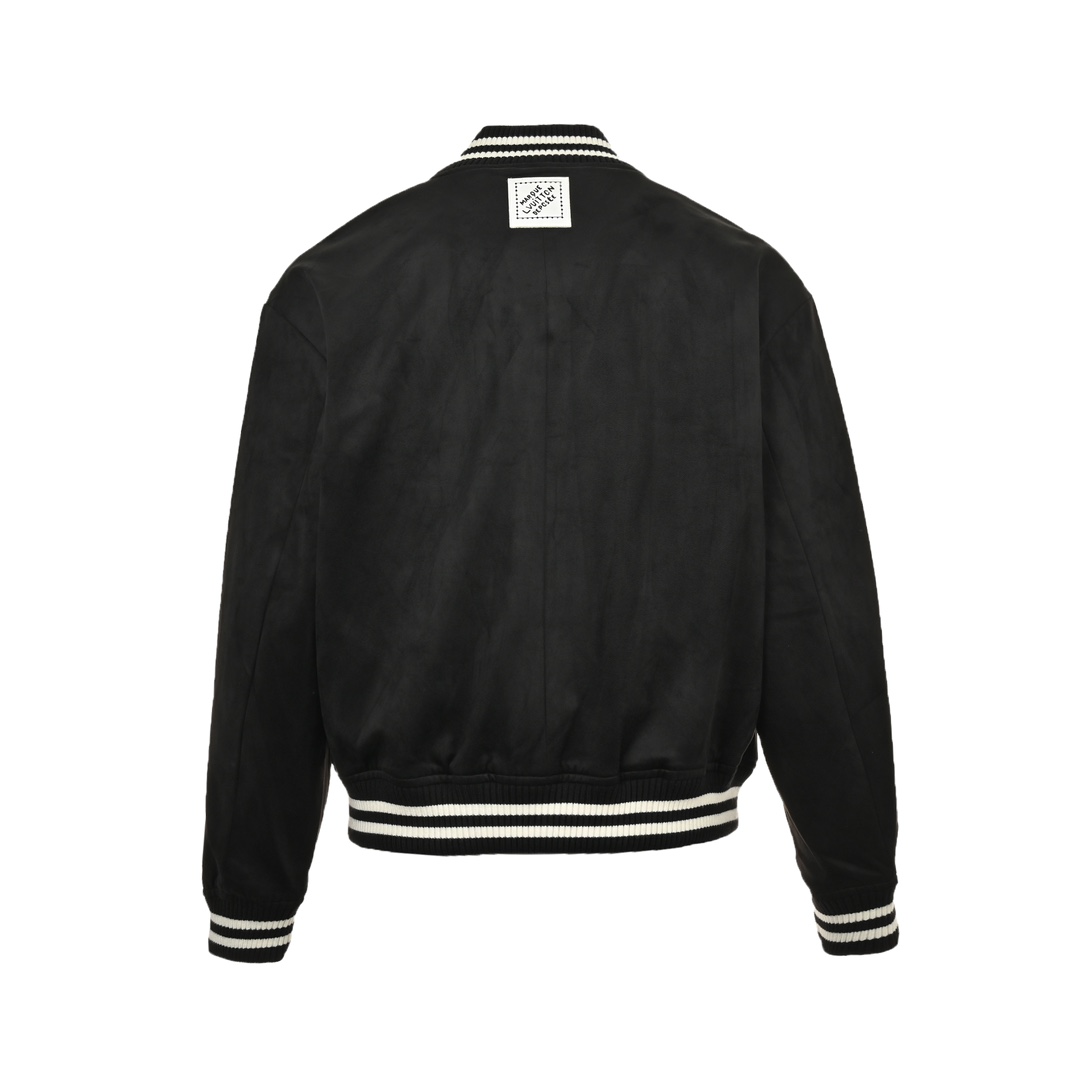 Louis Vuitton 24Fw rhinestone clover logo suede baseball jacket