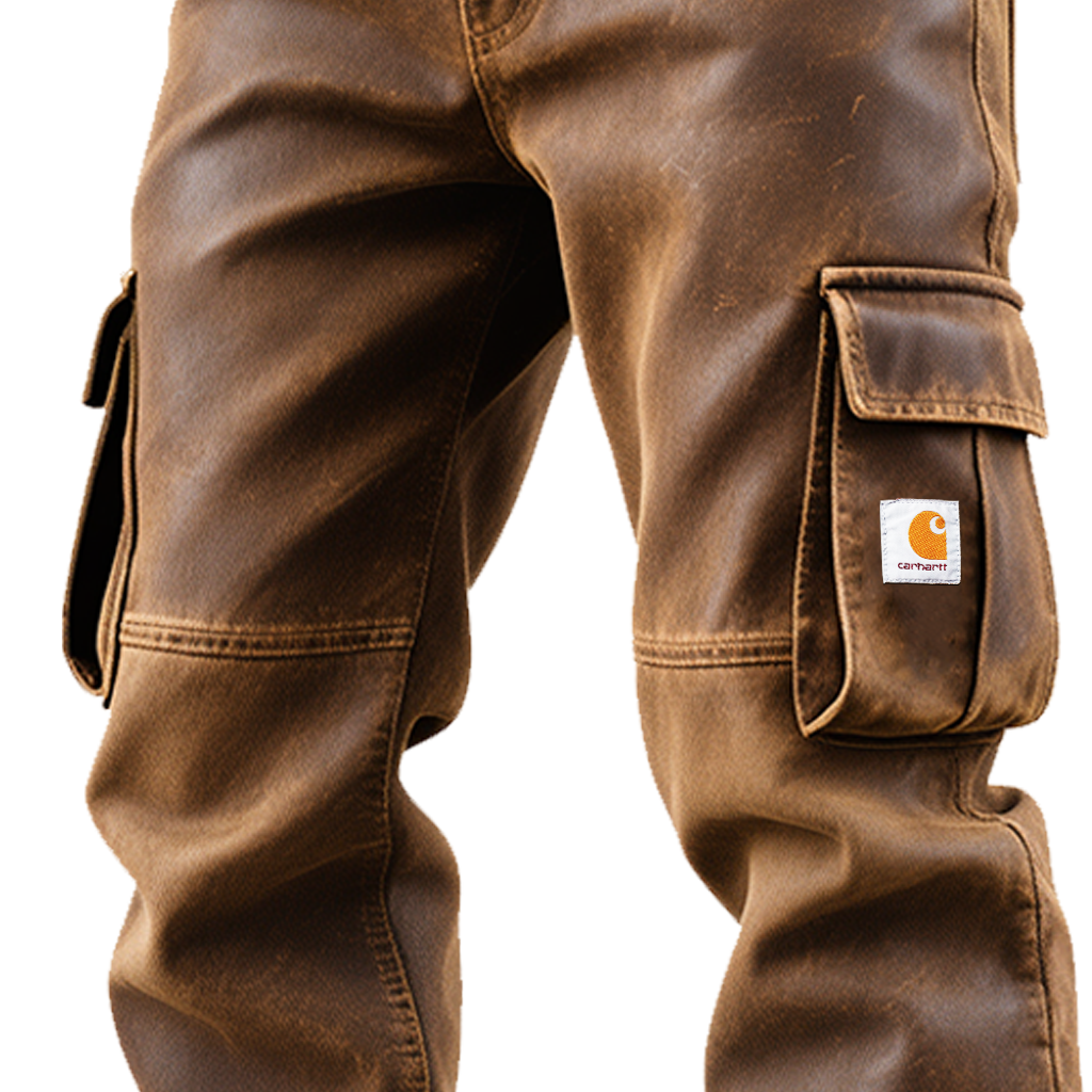Brown Cargo Work Pants with Fleece Lining