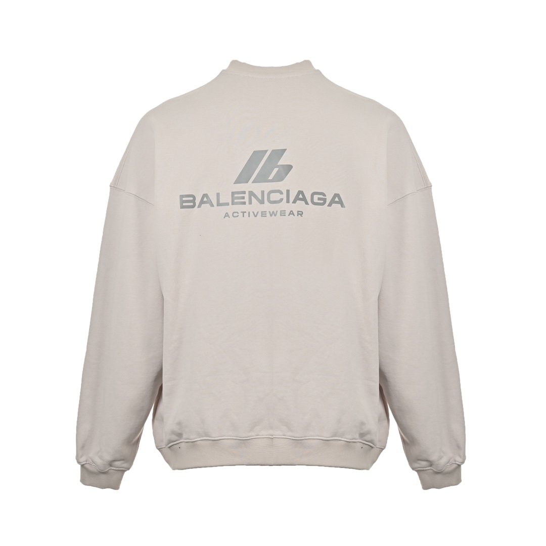 Balenciaga 24Fw reflective lettering logo crew neck sweatshirt