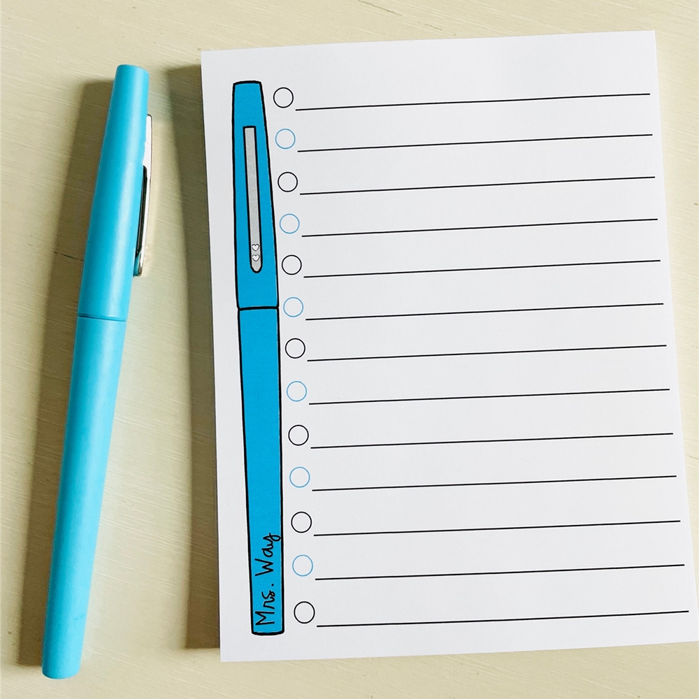 Teacher Notepad And Pen