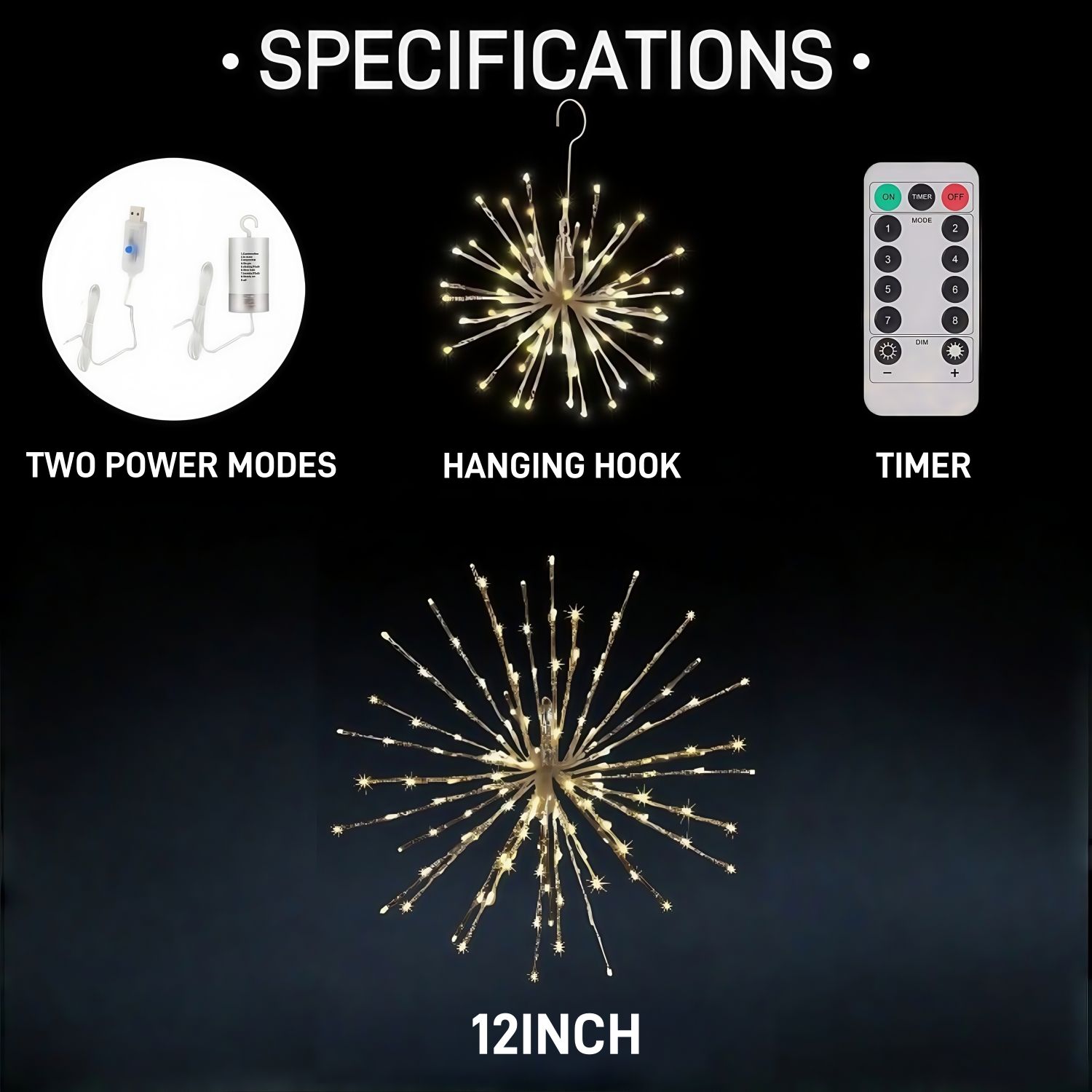 🏆Flash Sale⚡Hanging Waterproof Starburst Light Lighted Ball