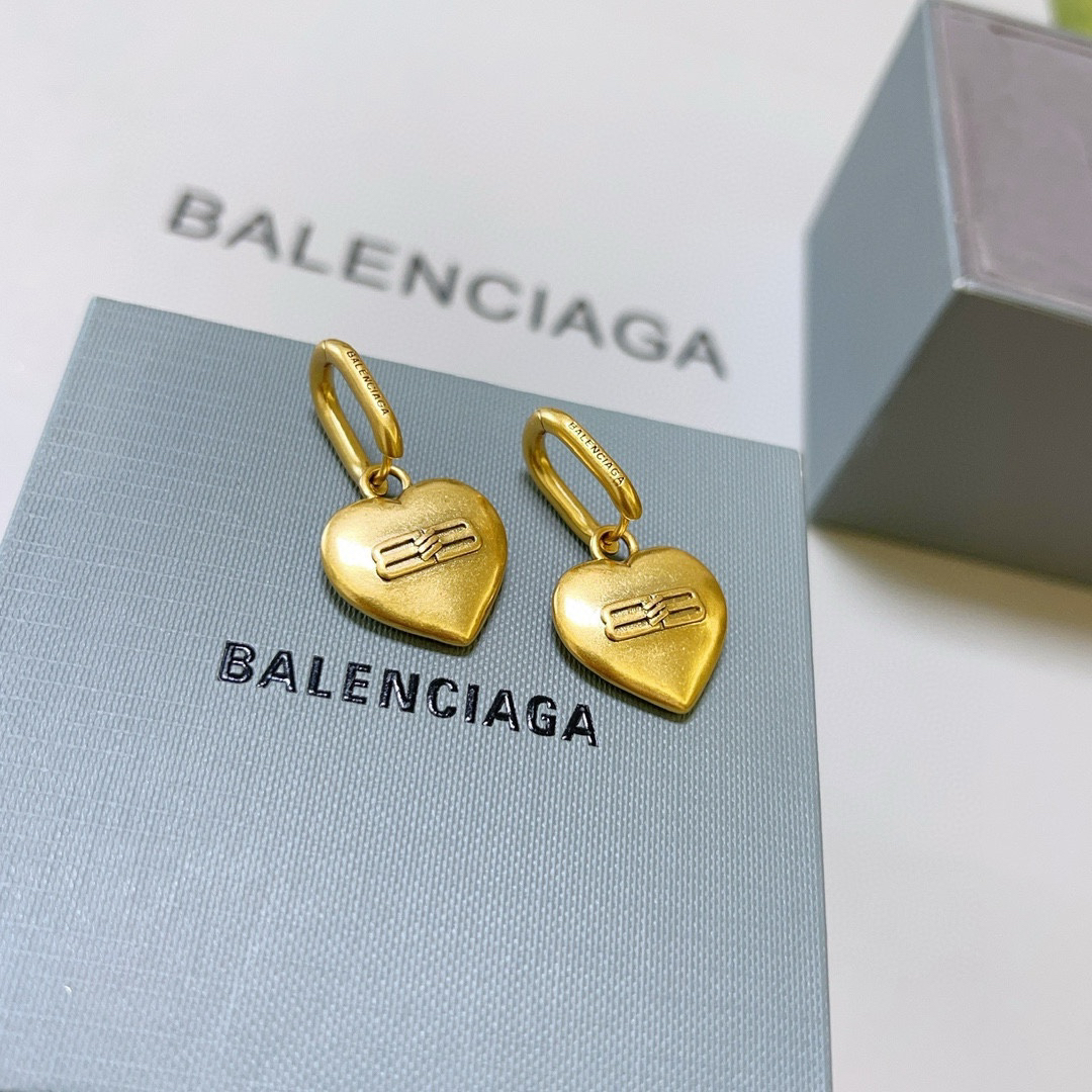 Balenciaga BB Heart Earrings