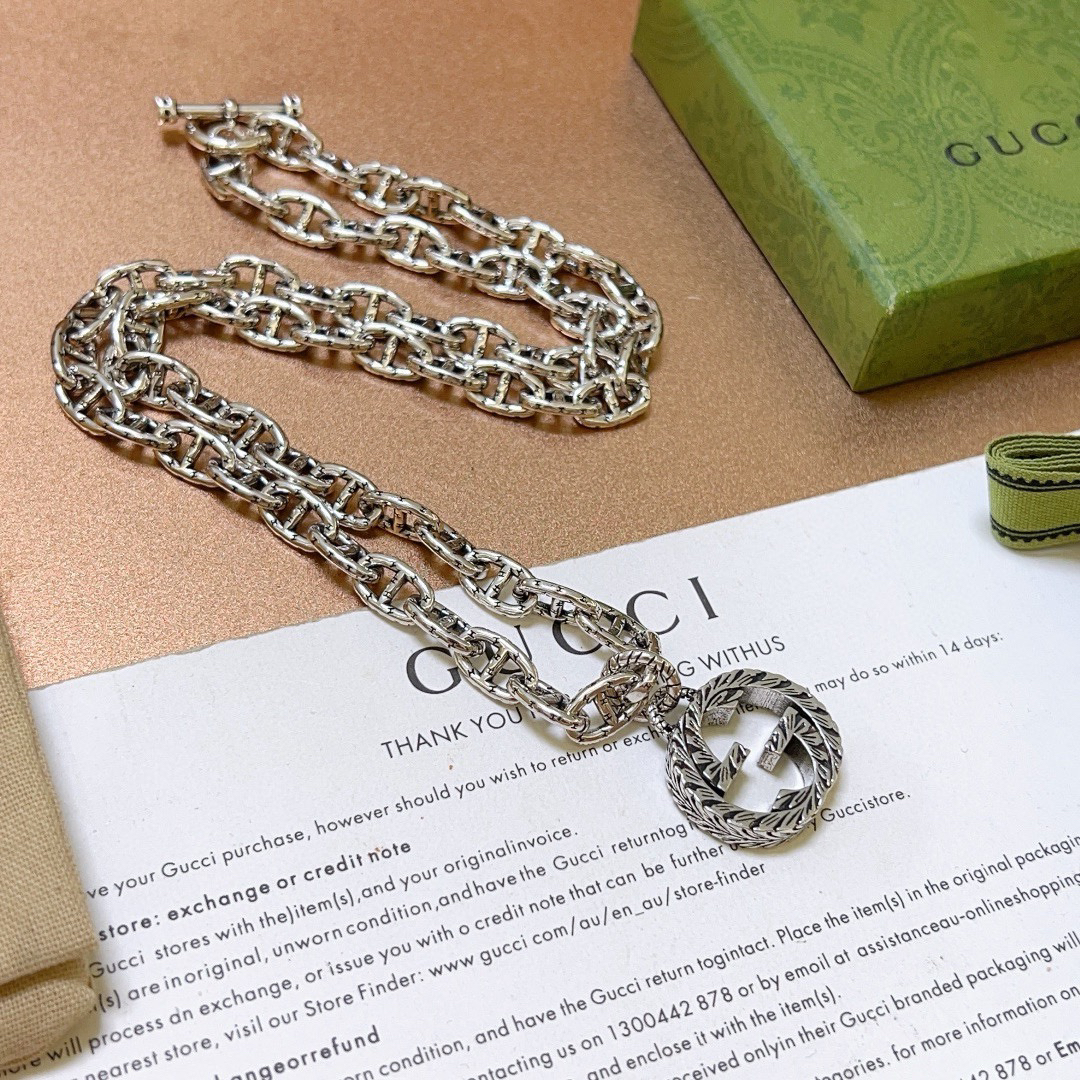 Gucci Anger Forest series new double G vintage necklace