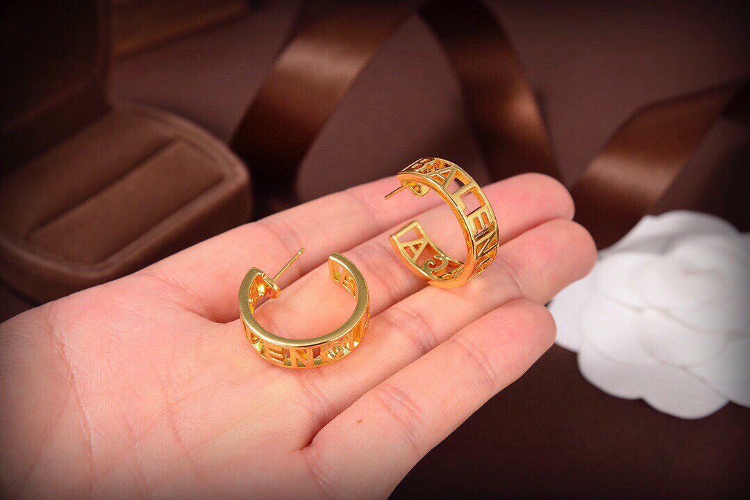 Balenciaga Hollow Font Earrings