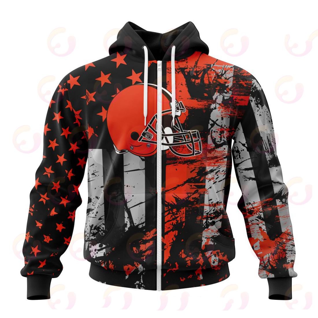 CLEVELAND BROWNS 3D HOODIE JERSEY FOR AMERICA