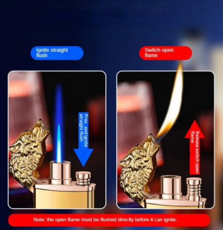 Wolf Glowing Soft Fire Straight Jet Flame Lighter