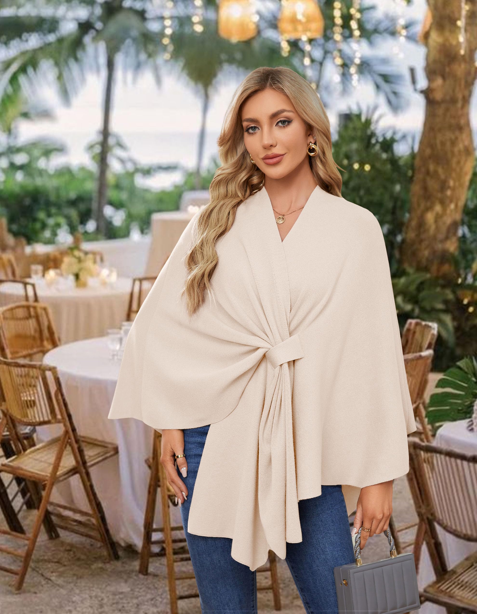 Elegant Shawl Wraps – Soft Open-Front Poncho that Blocks 99% of UV Rays