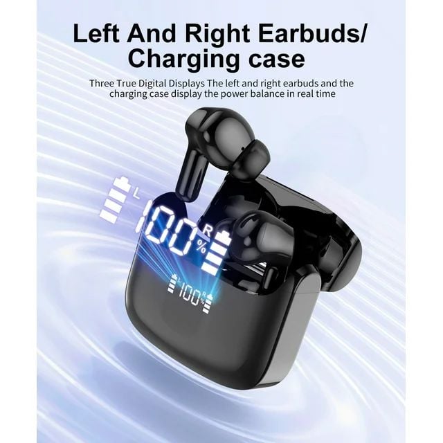 Wireless Earbuds, Bluetooth 5.3 Headphones HiFi Stereo, 40H Playtime in-Ear Earbud, Bluetooth Earbuds with LED Power Display, IP7 Waterproof Wireless Earphones Sport Headset for Android iOS