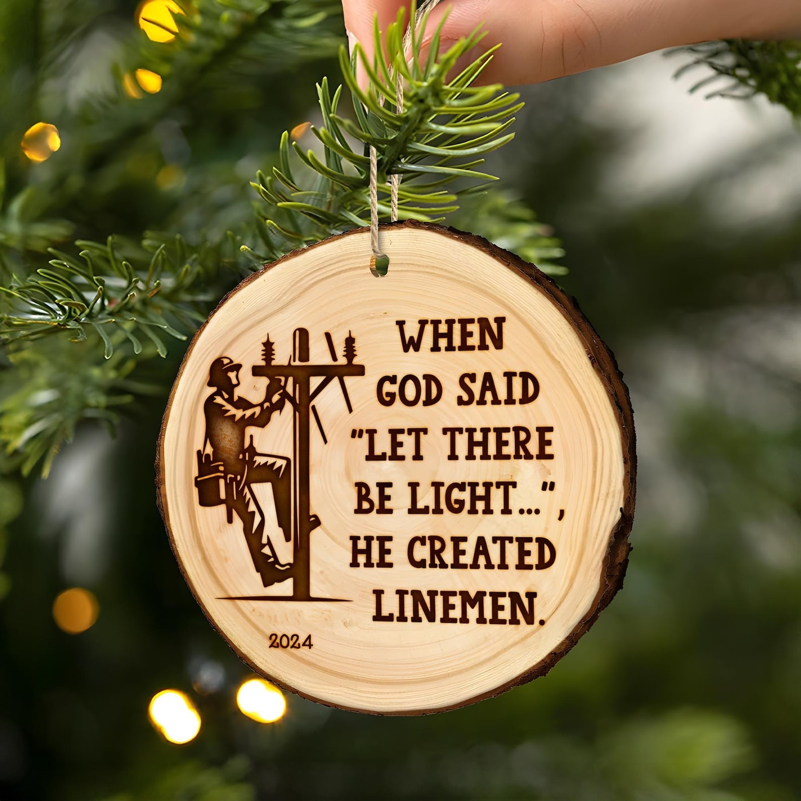 👷Lineman Christmas Ornament