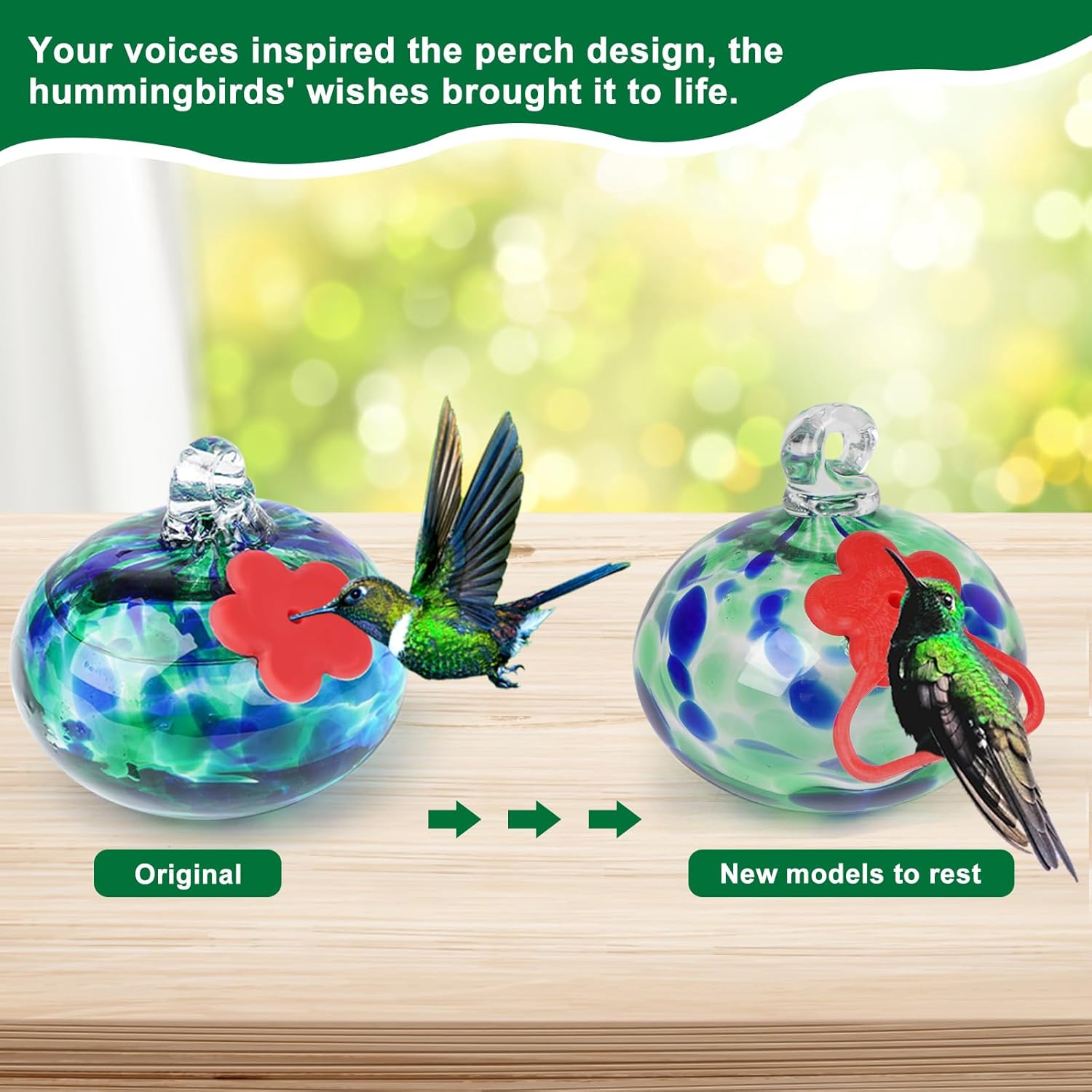 🔥ON SALE 59% OFF🔥Charming Wind Chimes Hummingbird feeders, ant and bee Proof, Never Leak