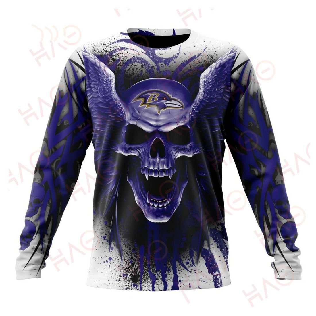 BALTIMORE RAVENS 3D HOODIE SKULL ART