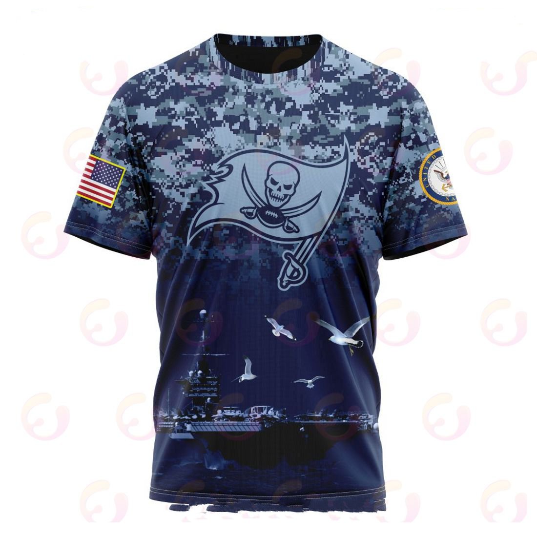 TAMPA BAY BUCCANEERS 3D HOODIE HONOR US NAVY VETERANS
