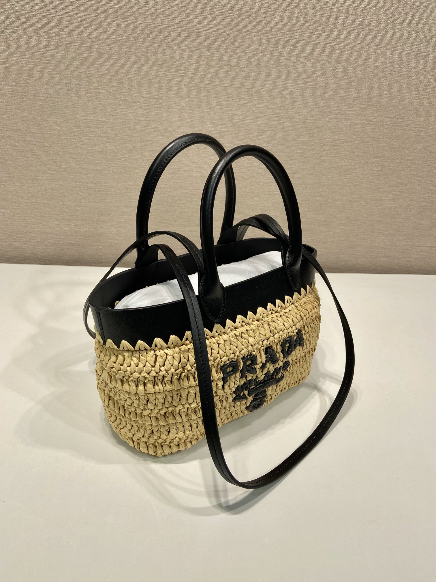 Prada woven tote bag small 1BG501