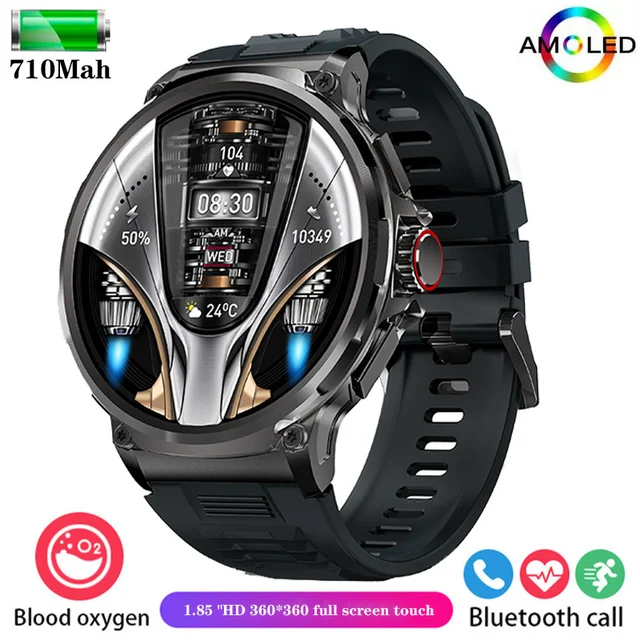 New Men's smartwatch HD Bluetooth Talk 1.85-inch Track Map 710mah battery ip68 Waterproof Sports smartwatch for Huawei Xiaomi