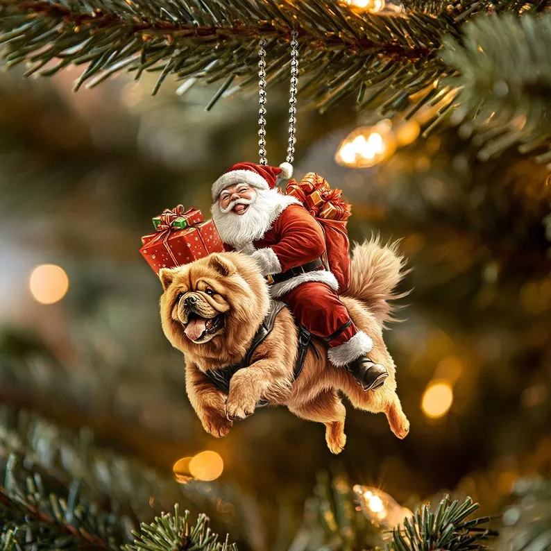 Santa and Animal Ornament