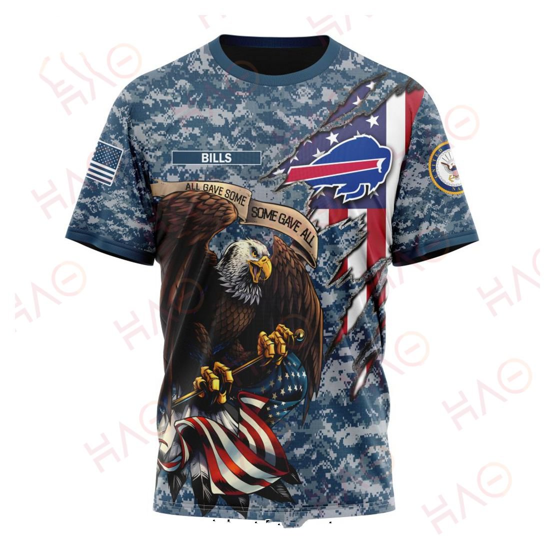 BUFFALO BILLS 3D HOODIE US NAVY VETERANS