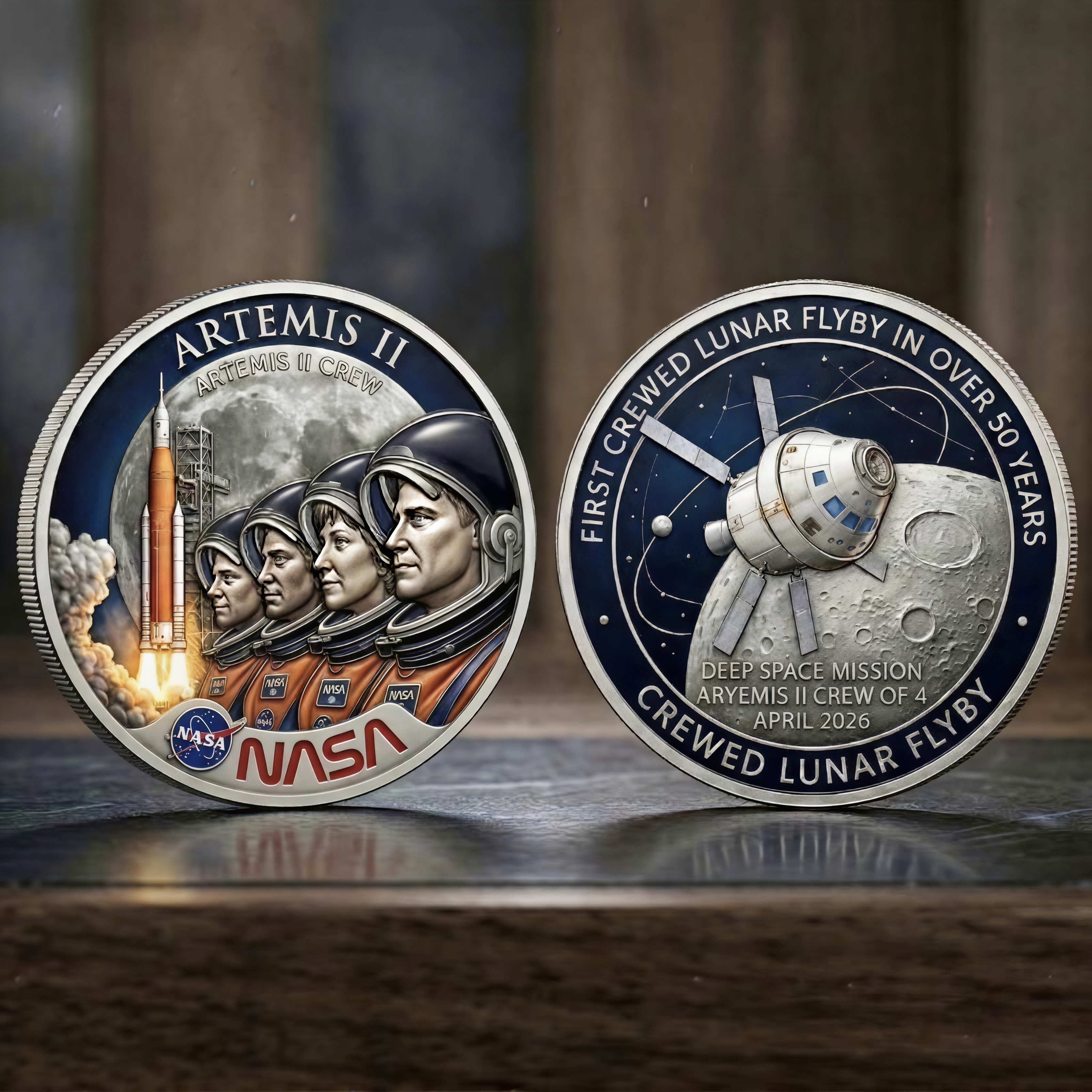 NASA Artemis II 2026 Lunar Flyby Commemorative Coin - Limited Edition 🚀🌙