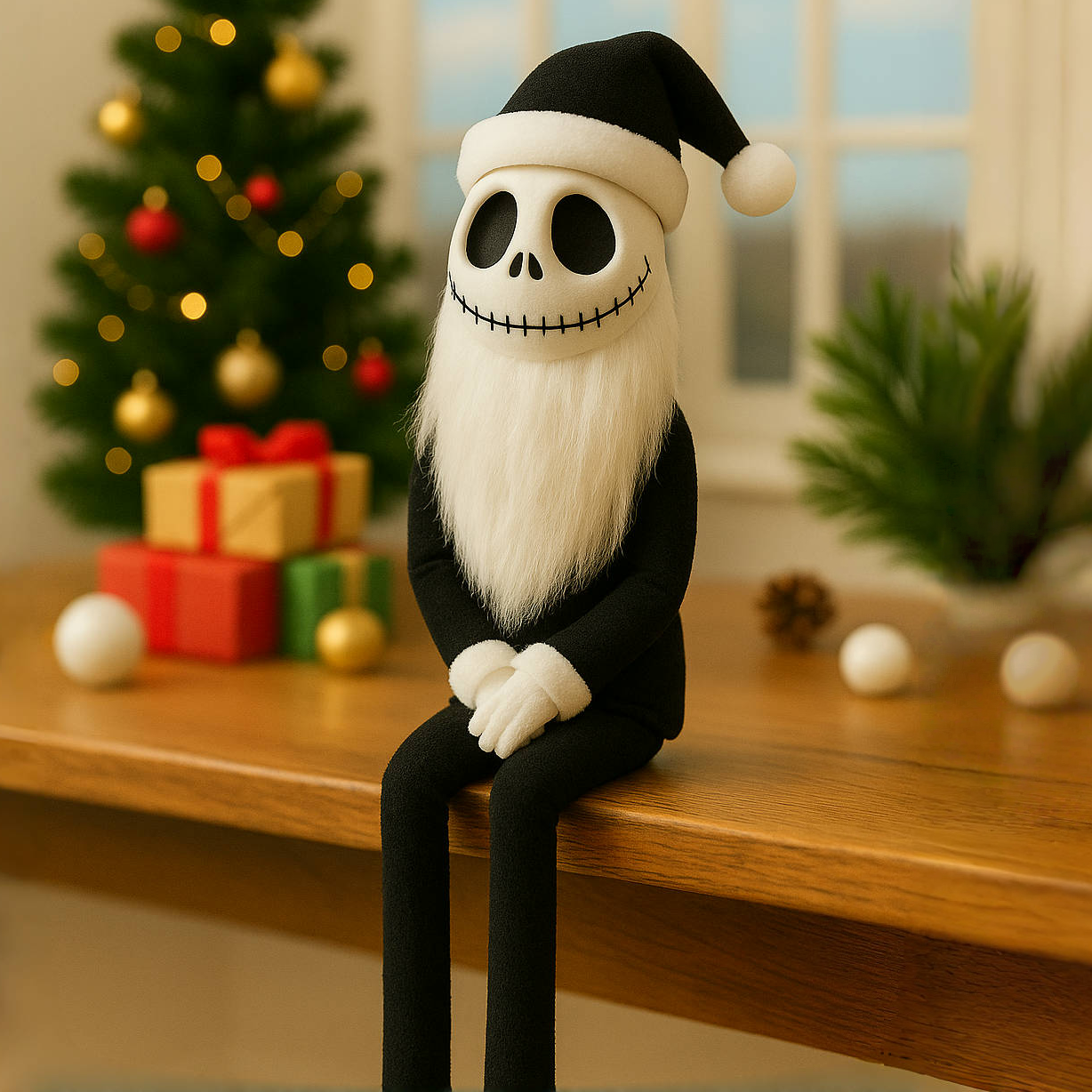 Jack Skellington On A Stoop Christmas Elf Doll
