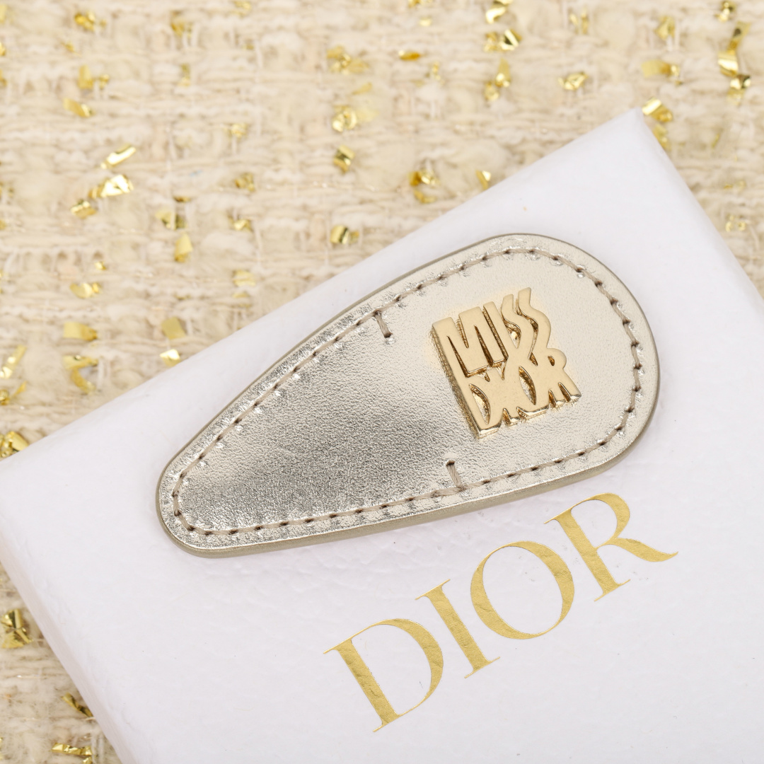 Dior calfskin hair clip