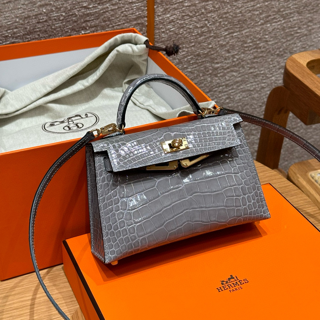 Hermes mini kelly 2 0VGris Ciment handbag (handmade to order)