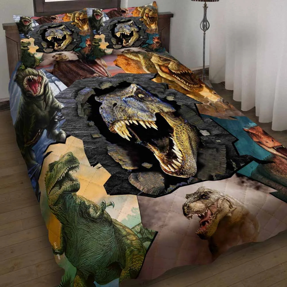 T-Rex Dinosaur Quilt Bed Set