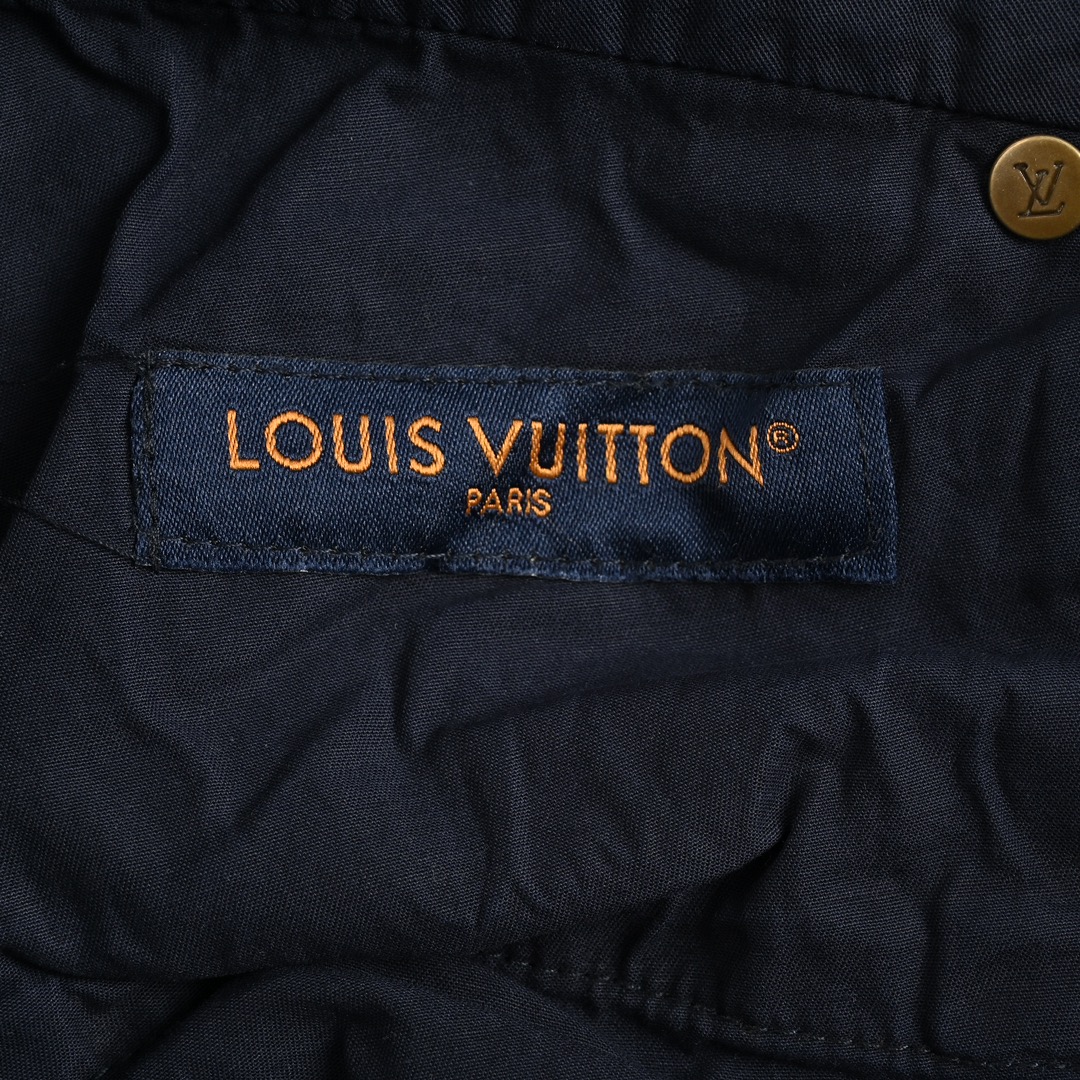 Louis Vuitton 24Fw enamel button washed distressed work jeans