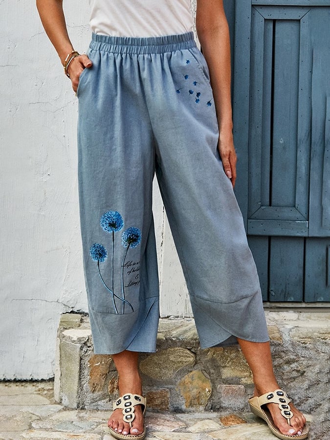 Women's Casual Cotton Dandelion Pants