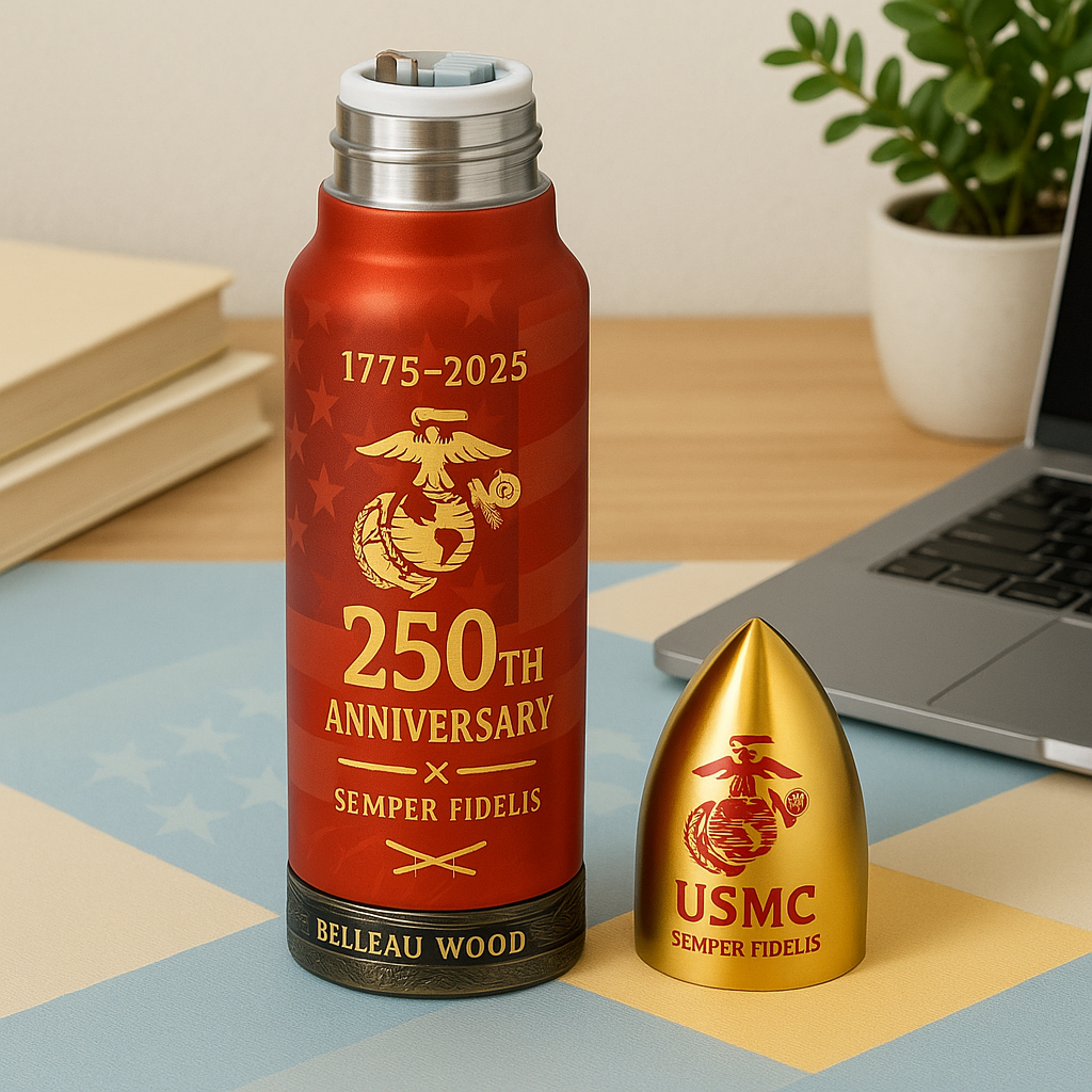 U.S. Military 250th Anniversary Bullet Thermos Bottle