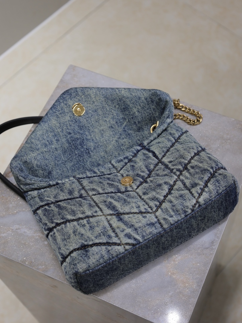 Yves Saint Laurent Loulou ffer denim bag 620333