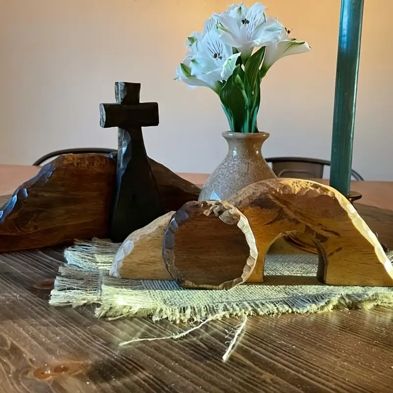 ✝️✝️Cross Easter scene wooden decoration