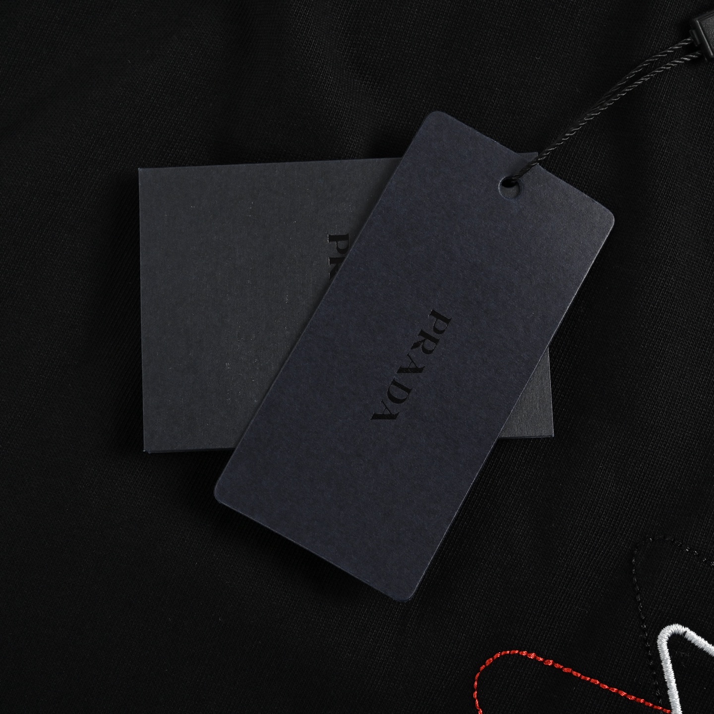 Prada 25ss Overlapping Embroidered Triangle Logo Short Sleeve