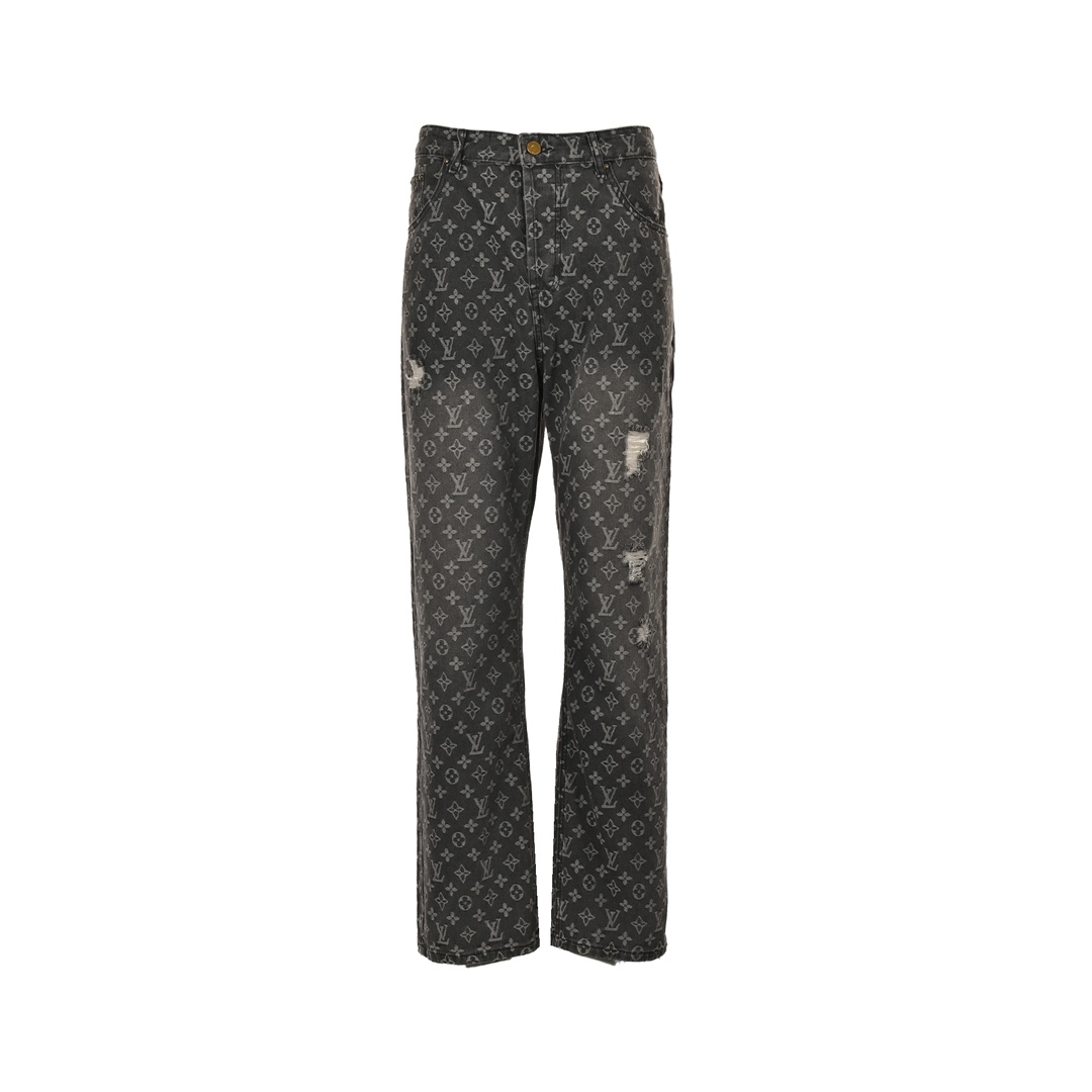 Louis Vuitton 24Fw Jeans with Monochrome Embroidery