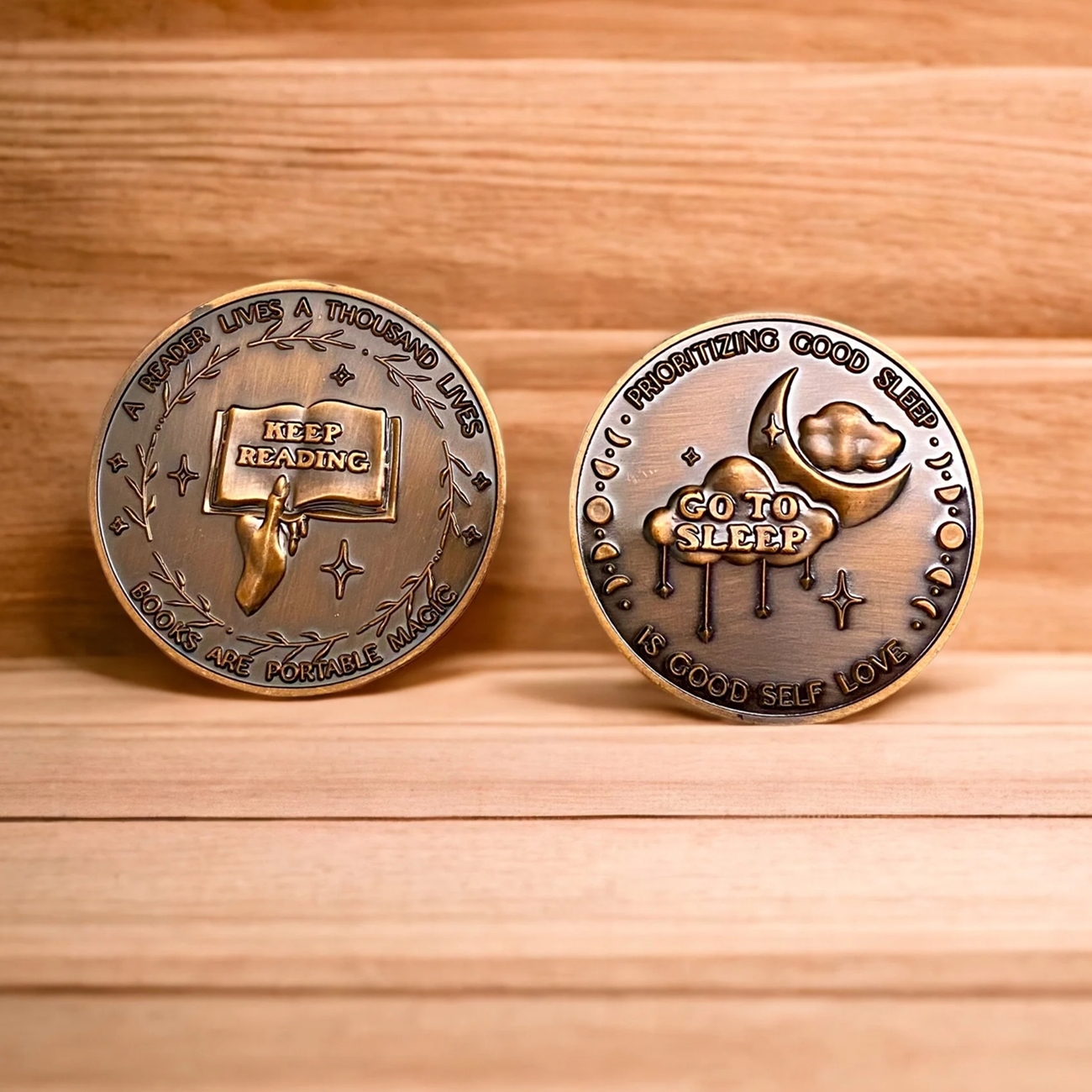 Keep Reading/Go to Sleep bookish bookworm Decision Coin
