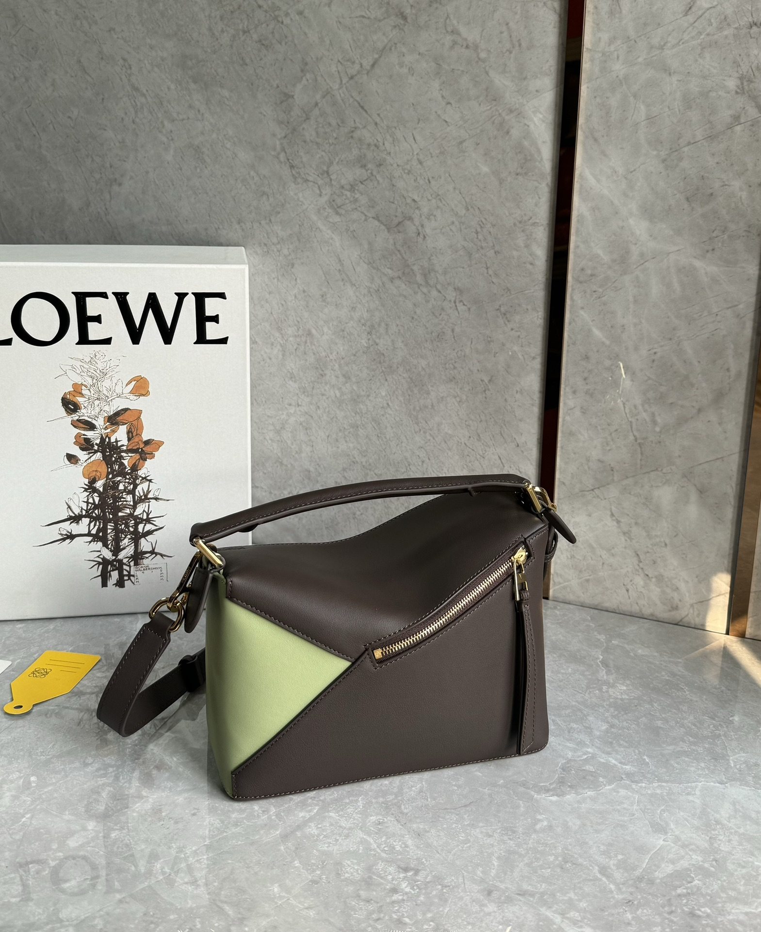 Loewe suede colorblocked zzle bag 0681
