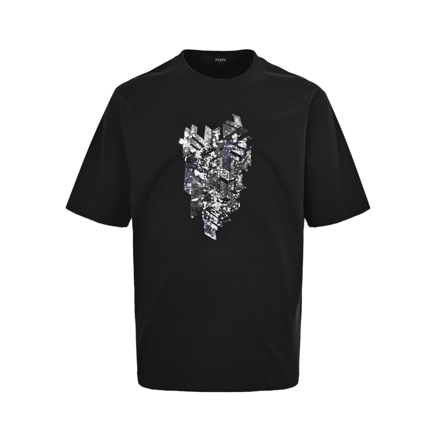 Fendi 3D sequined beads embroidered short sleeves