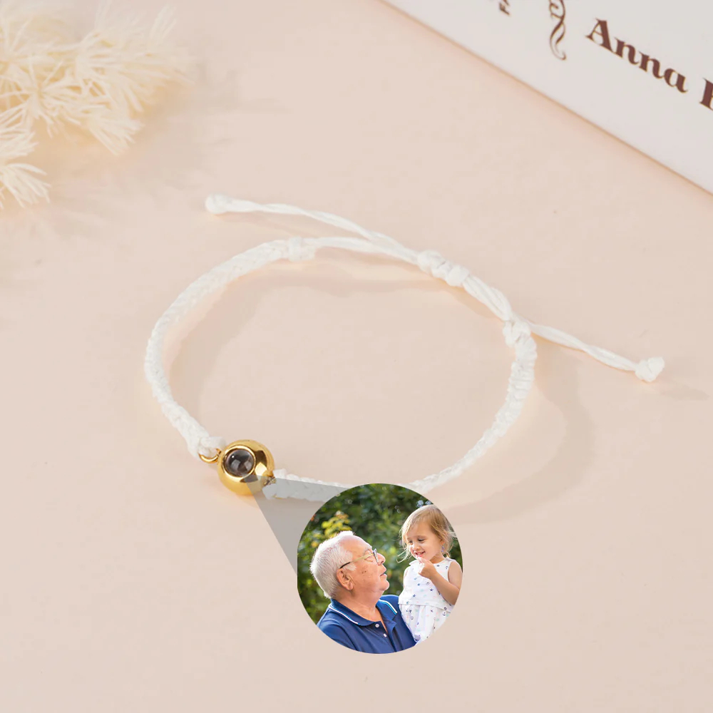 Personalized Braided Rope Photo Projection Bracelet Sweet Cool Gift