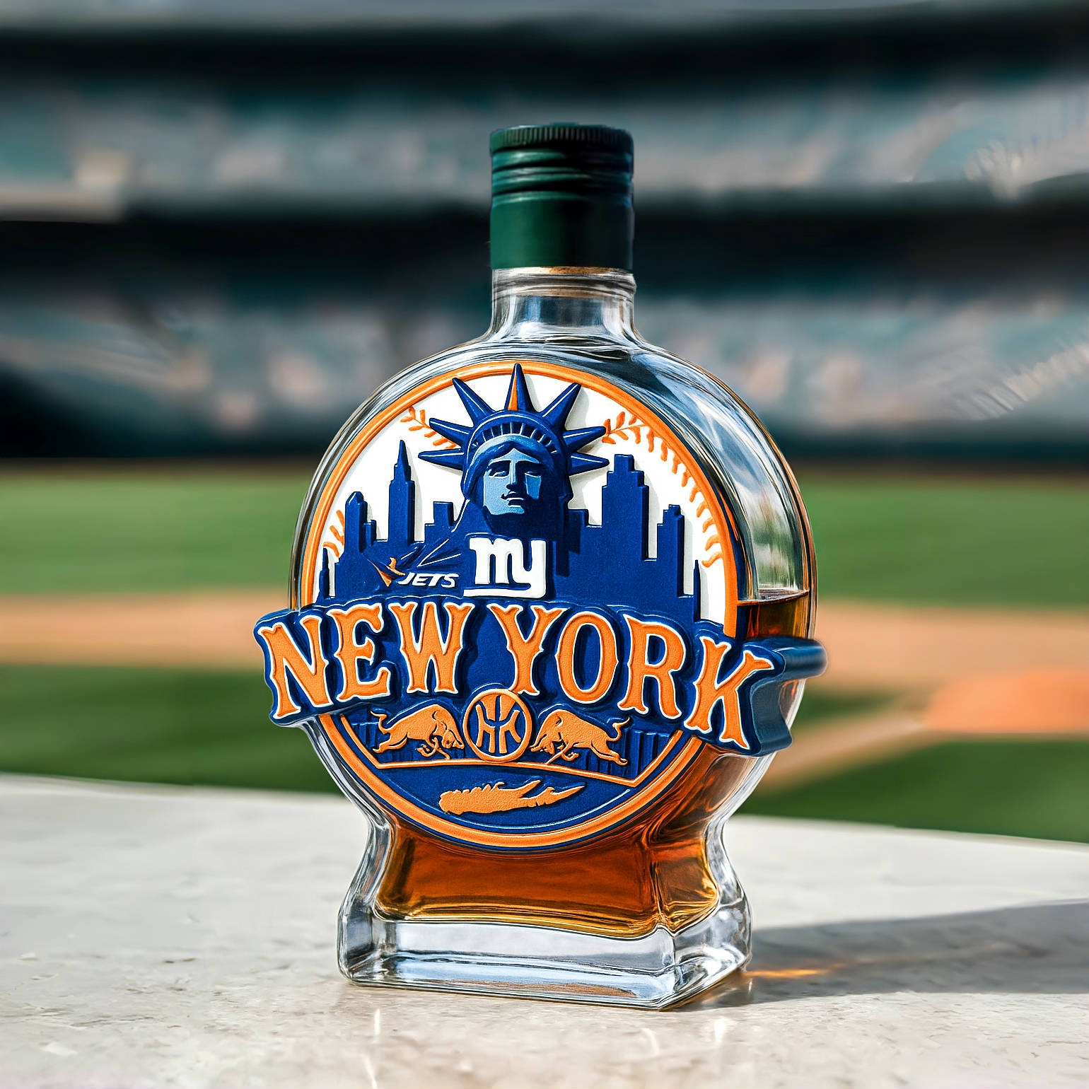 New York All-Star Teams Whiskey Bottle