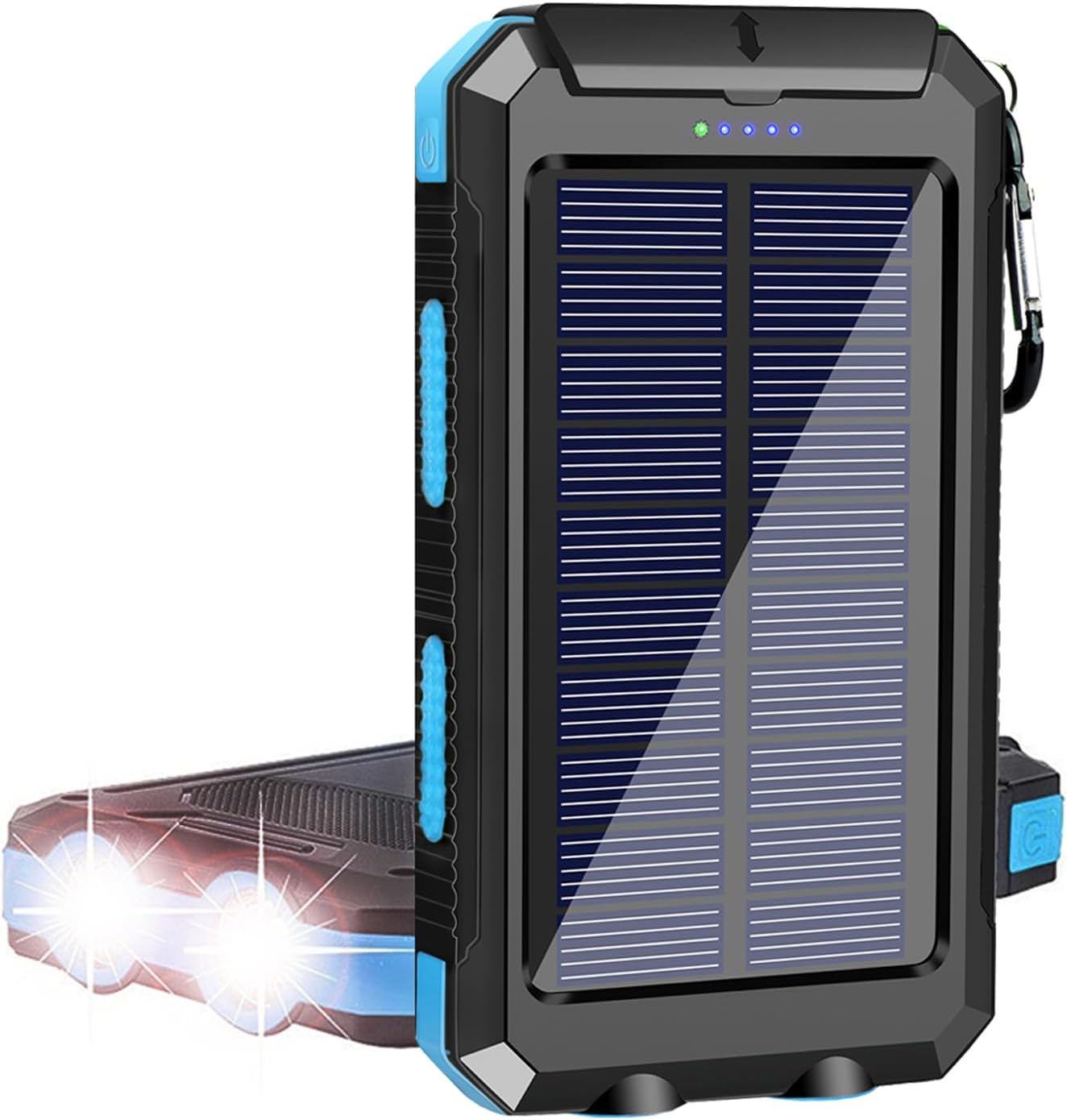 YELOMIN Solar Charger, 38800mAh Portable Solar Power Bank, Waterproof Battery Pack for Outdoor Activities, Camping External Backup Power Charger Dual USB 5V Outputs/LED Flashlights