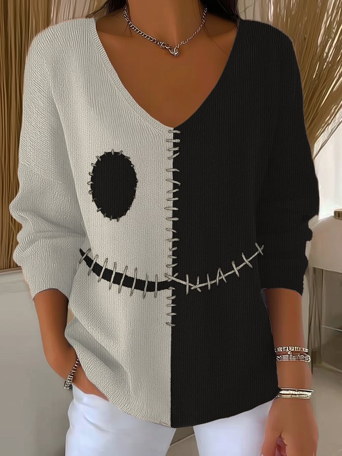 🔥Buy 3 Get 10% Off🔥Women's Contrasting Print Casual Long-Sleeved Top