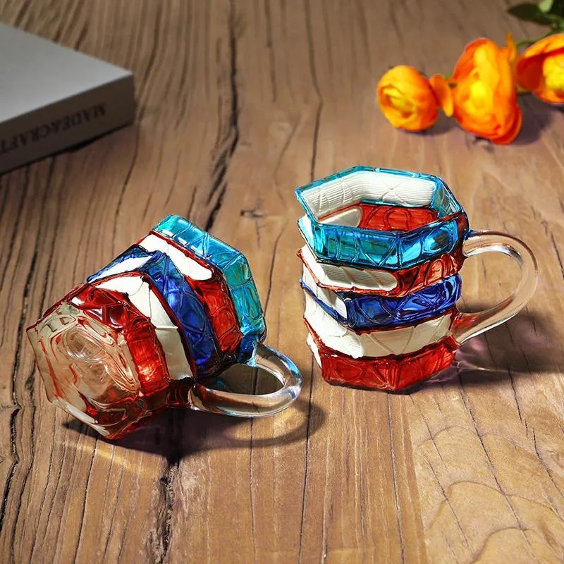 Painted Glass Book Mug