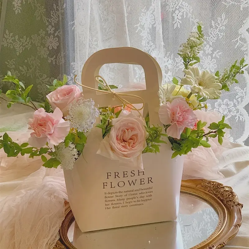 🛍️🌺Cute kraft - paper flower - carrying handbags（💥Buy One Get One Free💥）