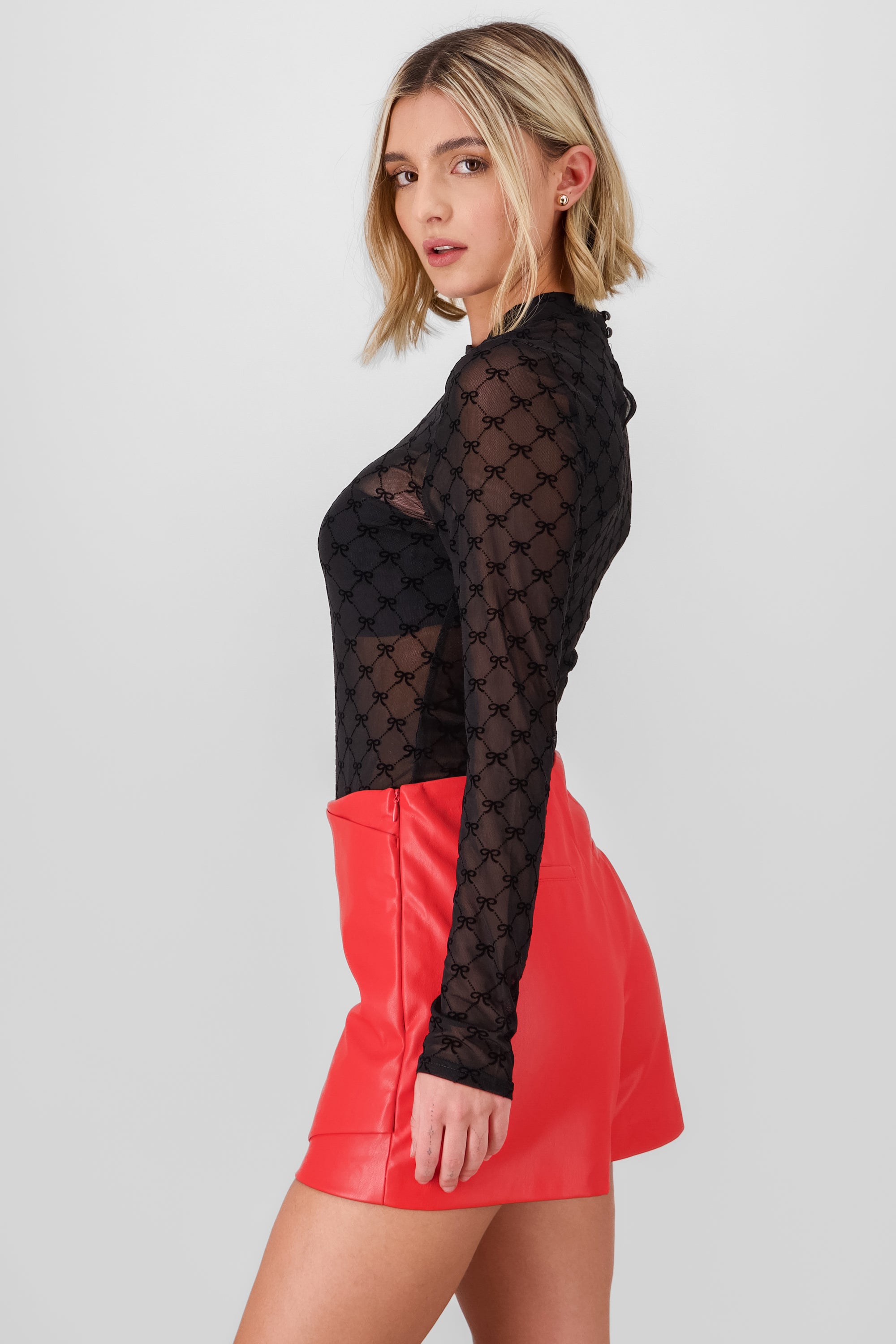 Flocked Mesh Bodysuit