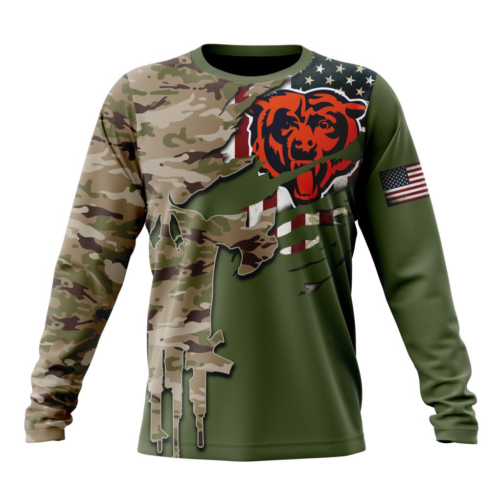 CHICAGO BEARS 3D HOODIE VETERANS DAY